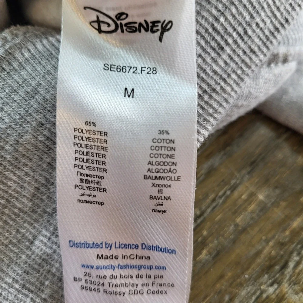 Disney Mickey Mouse Paris France Sweatshirt Gray Eiffel Tower Graphic Mens M